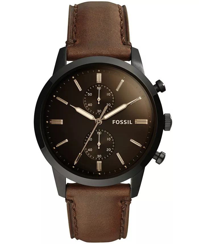 Reloj de cuero Fossil Chronograph Townsman para hombre